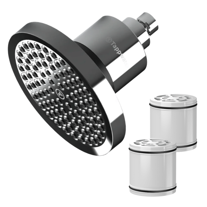 Filtr prysznicowy Tappwater ShowerPro Rain zestaw roczny. 2 wkłady filtrujące w zestawie.