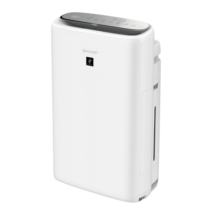 Oczyszczacz powietrza z nawilżaniem i jonizacją SHARP UA-KIN52E-W do 38m2 z aplikacją mobilną.