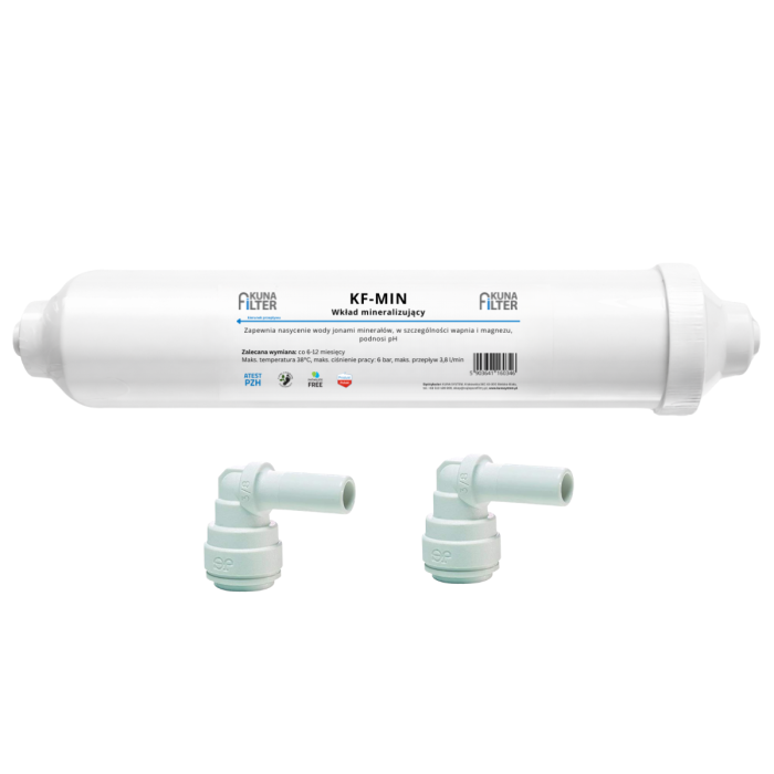 Zestaw Kuna Filter mineralizator + 2 złączki John Guest CI220808W.