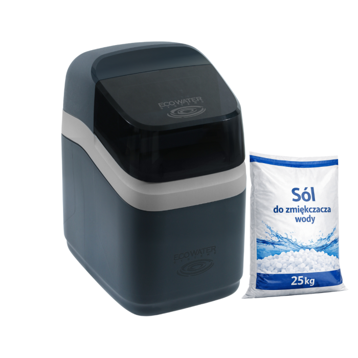 Mały zmiękczacz wody Ecowater eVolution 100 Compact do mieszkania lub małego domu.