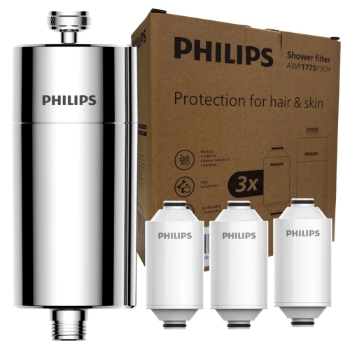 PHILIPS AWP1775P3CH/10 kolor srebrny. Filtr prysznicowy + 3 wkłady