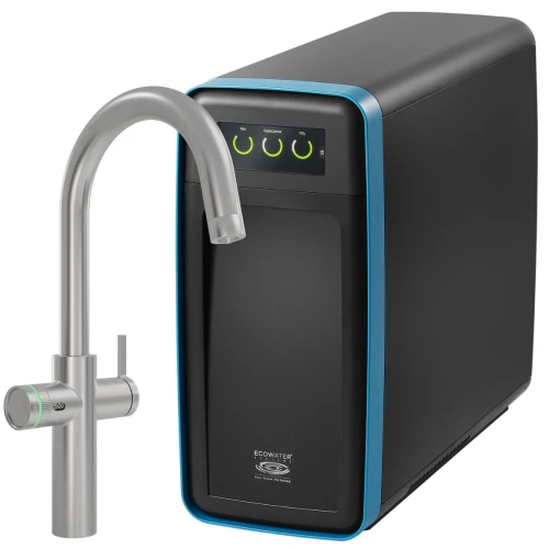 Dystrybutor wody gazowanej ECOWATER OPTIMO Soda Maker z wylewką ze stali szczotkowanej.