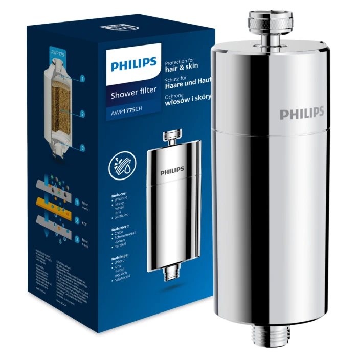 Filtr prysznicowy PHILIPS 1775CH kolor srebrny.