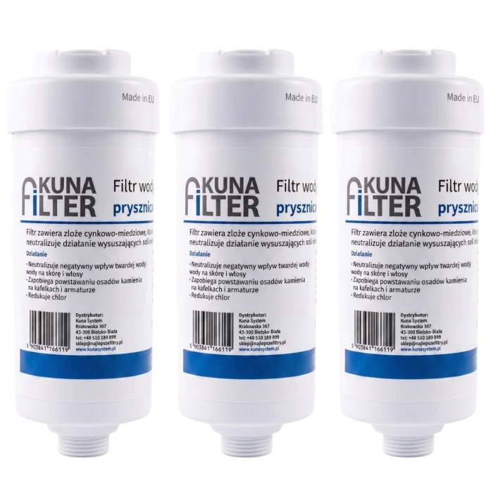 Filtr prysznicowy Kuna Filter, zestaw 3 sztuk. 