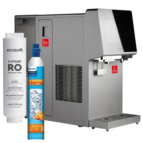 Dystrybutor filtrujący wodę Ecosoft SPARK. Zestaw z butlą CO2.