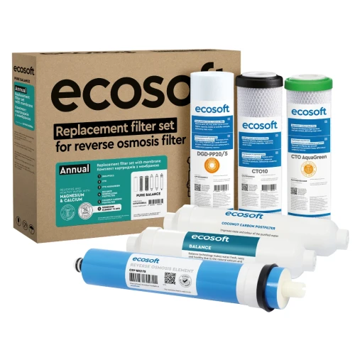 Pełny zestaw filtrów wymienialnych CHV6PUREBAL z membraną dla Ecosoft PURE Balance.